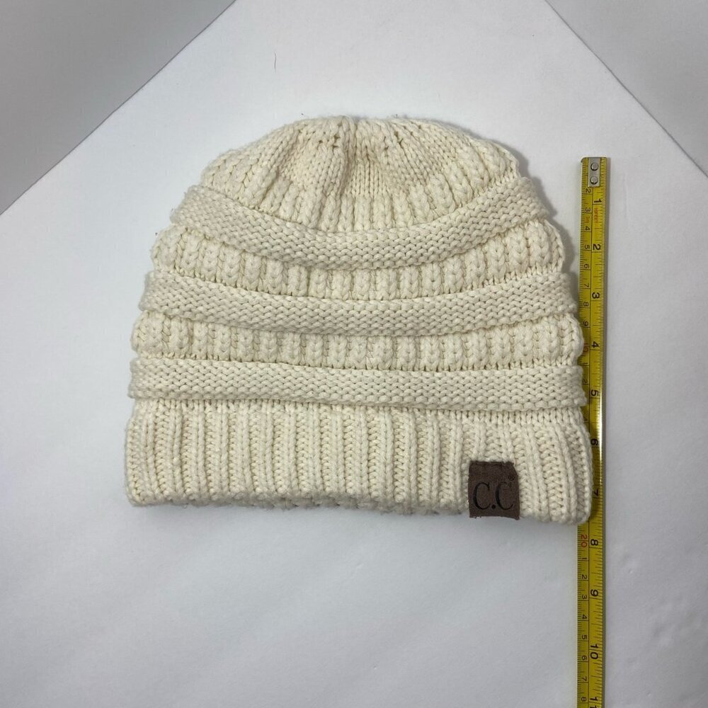 C.C Exclusives Knit Beanie – Ivory/Cream – One Size - Picture 2 of 6